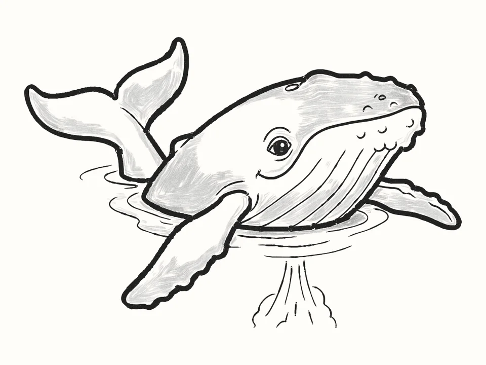 First breath: a pencil drawing from DrawRabbit’s Whale world
