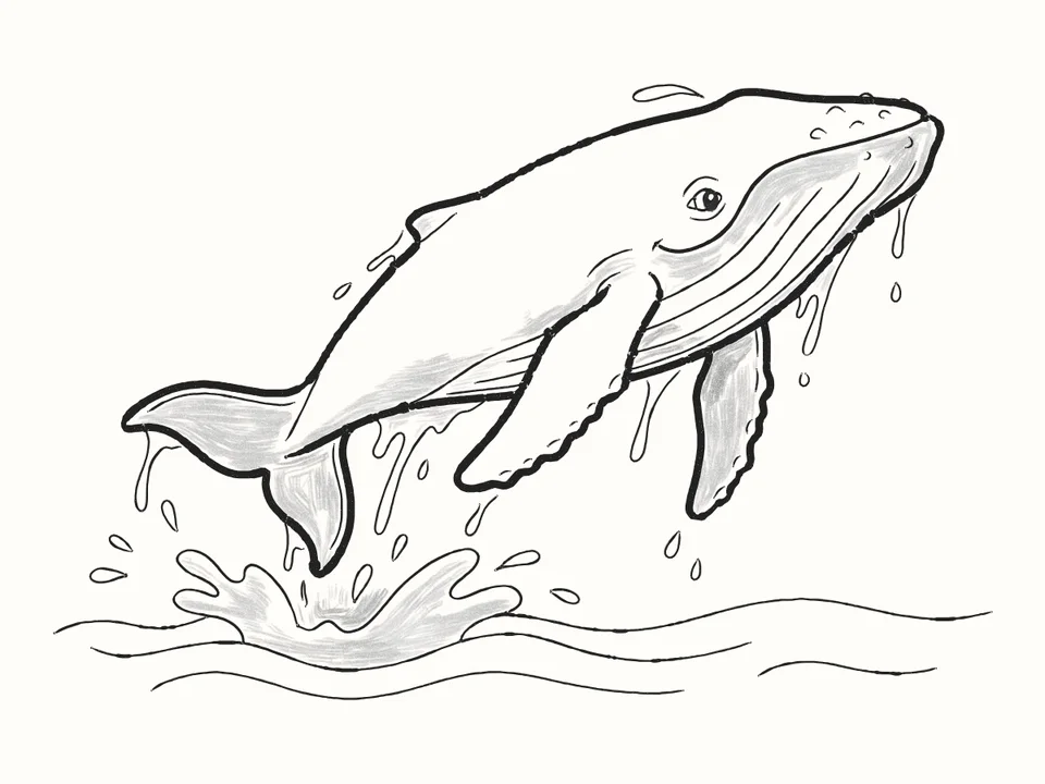 The big breach: a pencil drawing from DrawRabbit’s Whale world