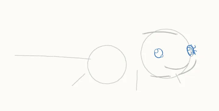 How to draw an axolotl, step 4: the eyes