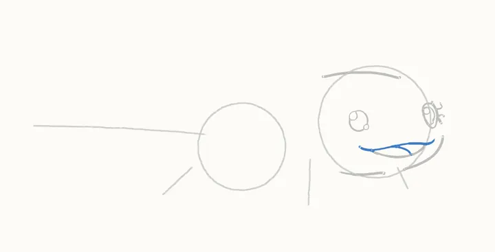 How to draw an axolotl, step 5: the smile