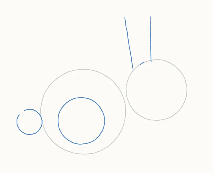 How to draw a bunny, step 2: ear, haunch and tail guides