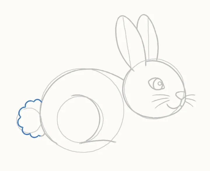 How to draw a bunny, step 8: the tail