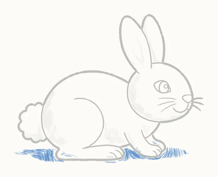 How to draw a bunny, step 13: cast shadow
