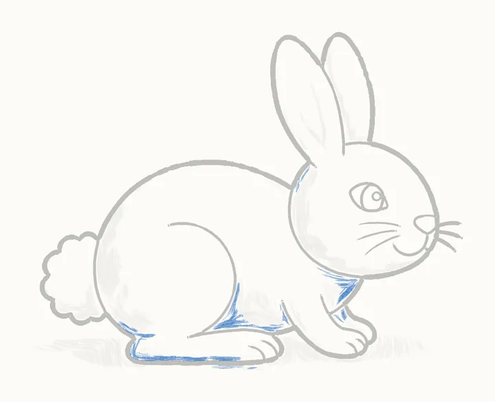 How to draw a bunny, step 14: deep shadows