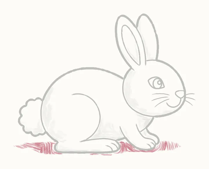 Cómo dibujar un conejo, paso 24: la sombra