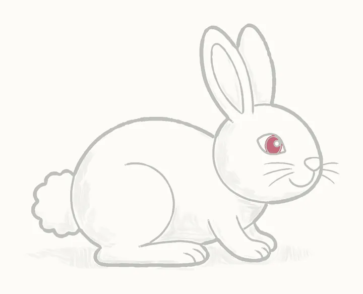 Cómo dibujar un conejo, paso 25: los toques oscuros