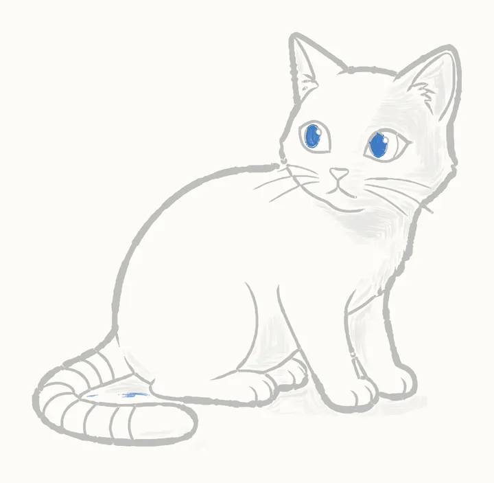 How to draw a cat, step 17: the darks