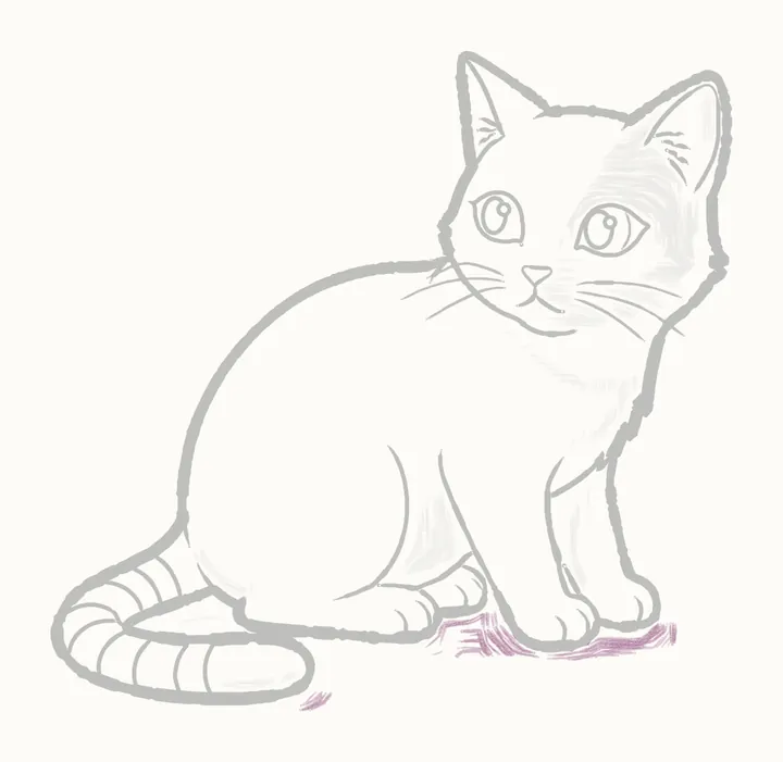 Cómo dibujar un gato, paso 21: la sombra