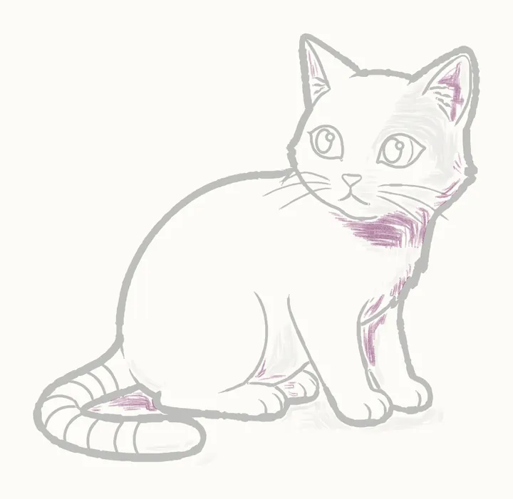 Cómo dibujar un gato, paso 22: sombras profundas