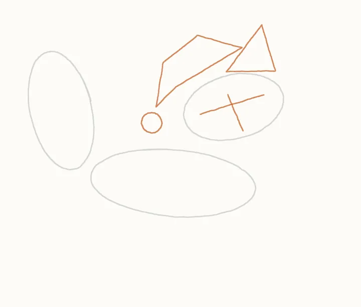 How to draw a Christmas fox, step 2: face, ear and hat guides