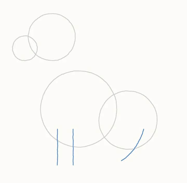 How to draw a dog, step 2: leg guides