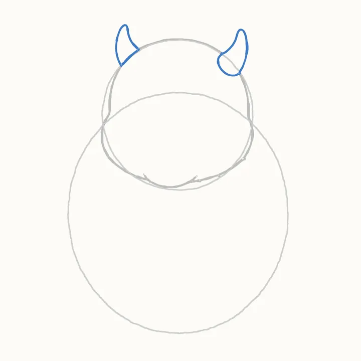 How to draw a dragon, step 3: the horns