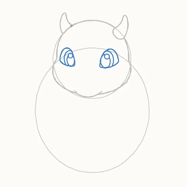 How to draw a dragon, step 4: the eyes