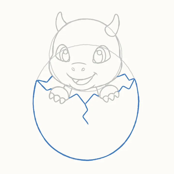 How to draw a dragon, step 7: the egg