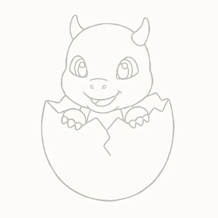 How to draw a dragon, step 8: erase the guides