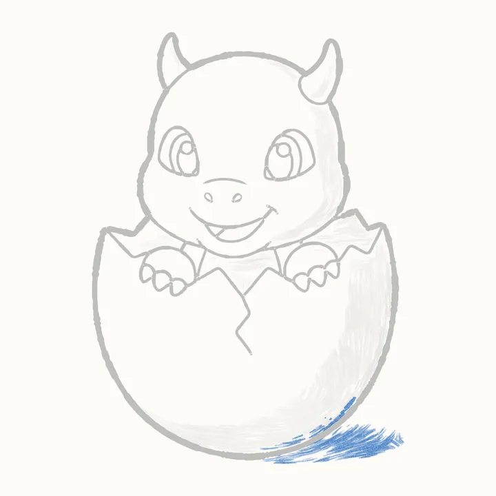 How to draw a dragon, step 11: cast shadow