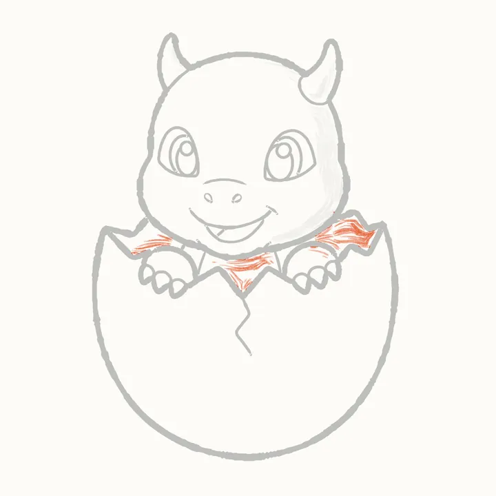 Cómo dibujar un dragón, paso 20: dentro del cascarón