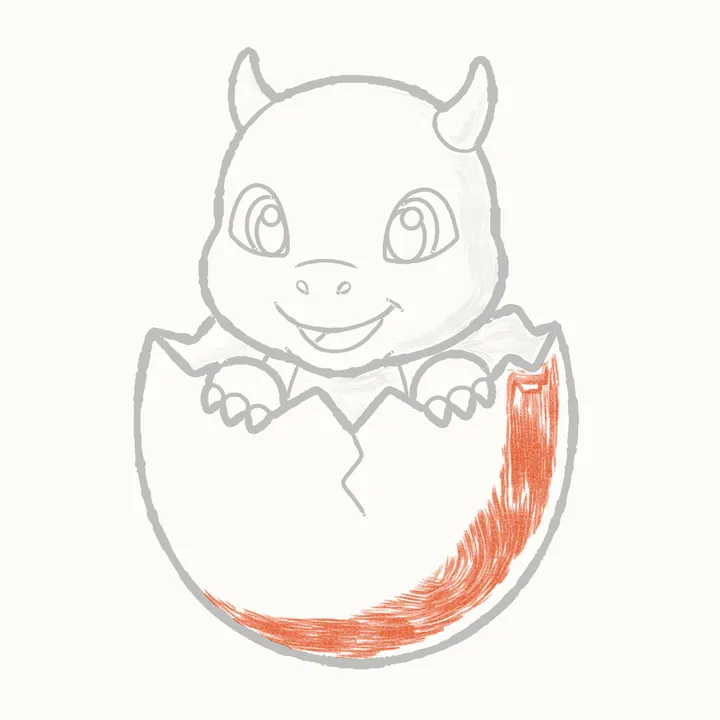 Cómo dibujar un dragón, paso 21: sombrea el huevo