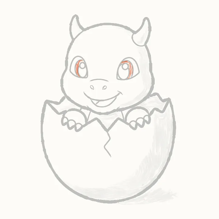 Cómo dibujar un dragón, paso 24: sombrea los ojos