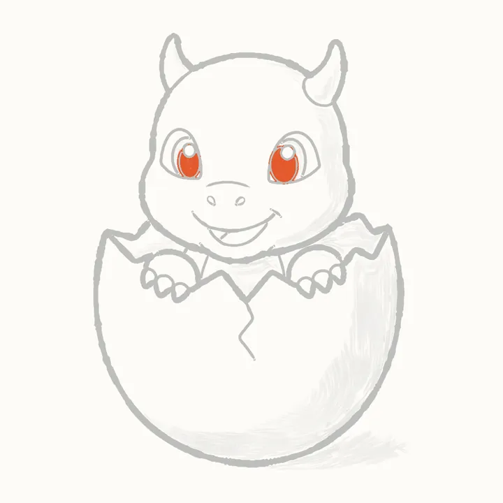 Cómo dibujar un dragón, paso 25: los toques oscuros