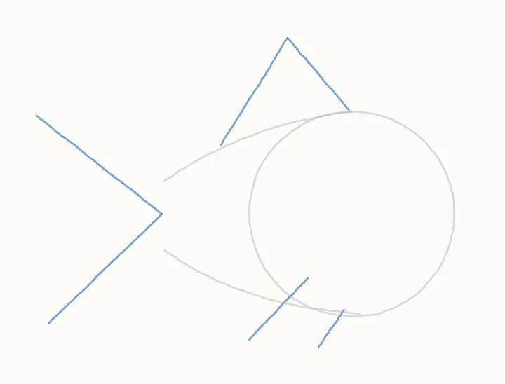 How to draw a fish, step 2: tail and fin guides