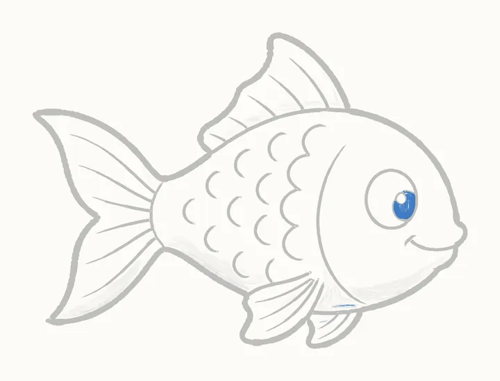 How to draw a fish, step 16: the darks
