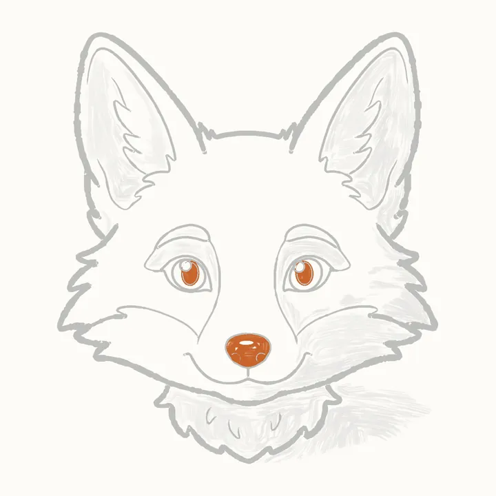 How to draw a fox face, step 23: the darks