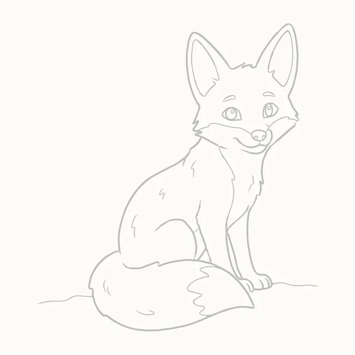 How to draw a fox, step 12: erase the guides