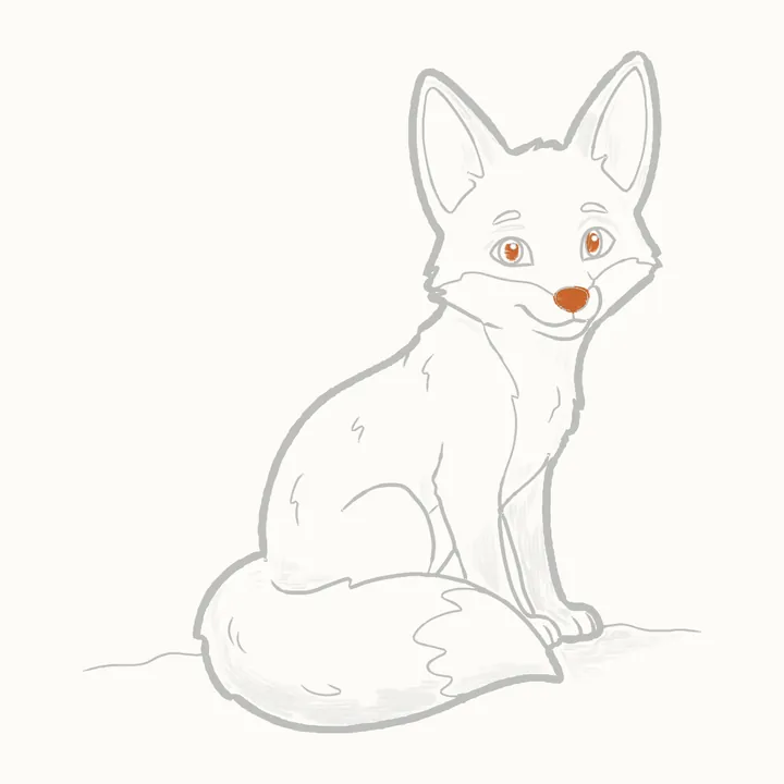 How to draw a fox, step 18: the darks