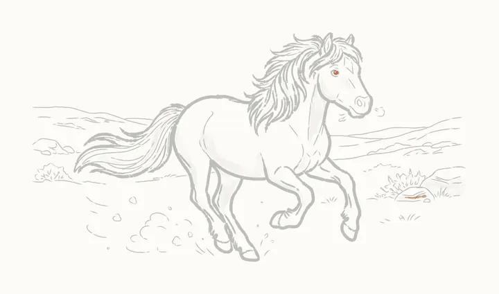 How to draw a horse running, step 43: the darks