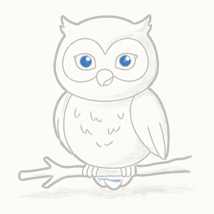 How to draw an owl, step 16: the darks