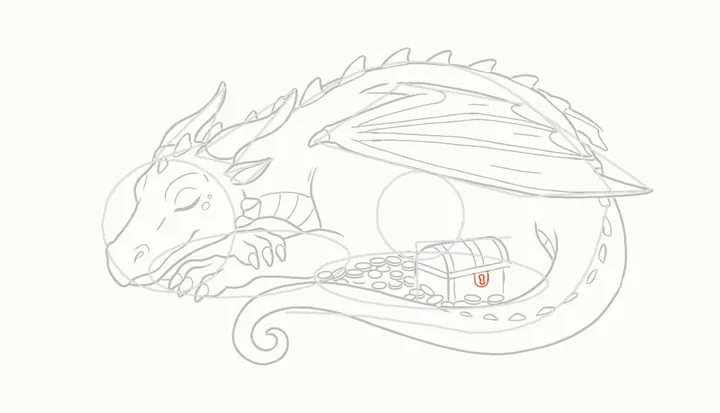 Como desenhar um dragão dormindo, passo 30: a fechadura