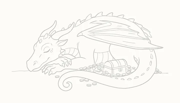 Como desenhar um dragão dormindo, passo 35: apague as guias