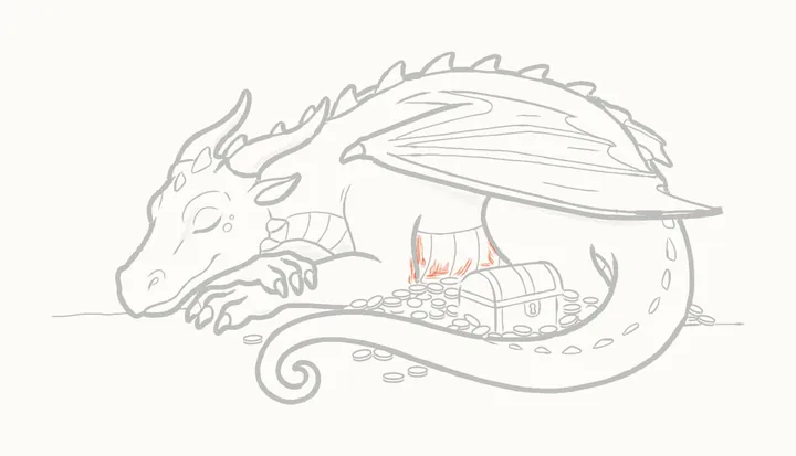 Como desenhar um dragão dormindo, passo 45: sombreie a pata de trás