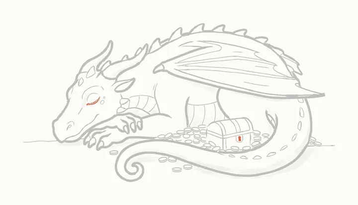 Como desenhar um dragão dormindo, passo 49: os toques escuros